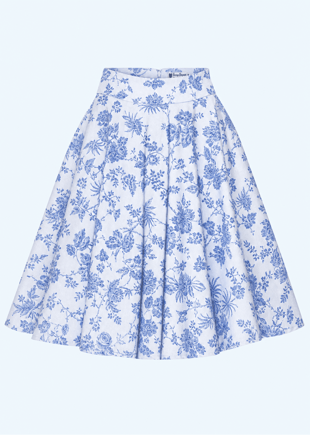 1950'er stils swingnederdel - hvid med navy blomster swing nederdel Daisy Dapper