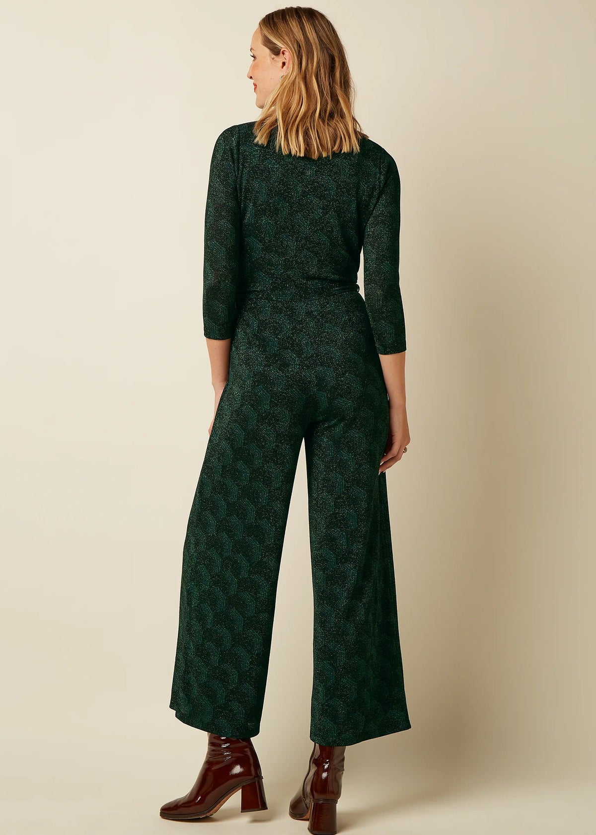 Mary byxdress i grönt glitter