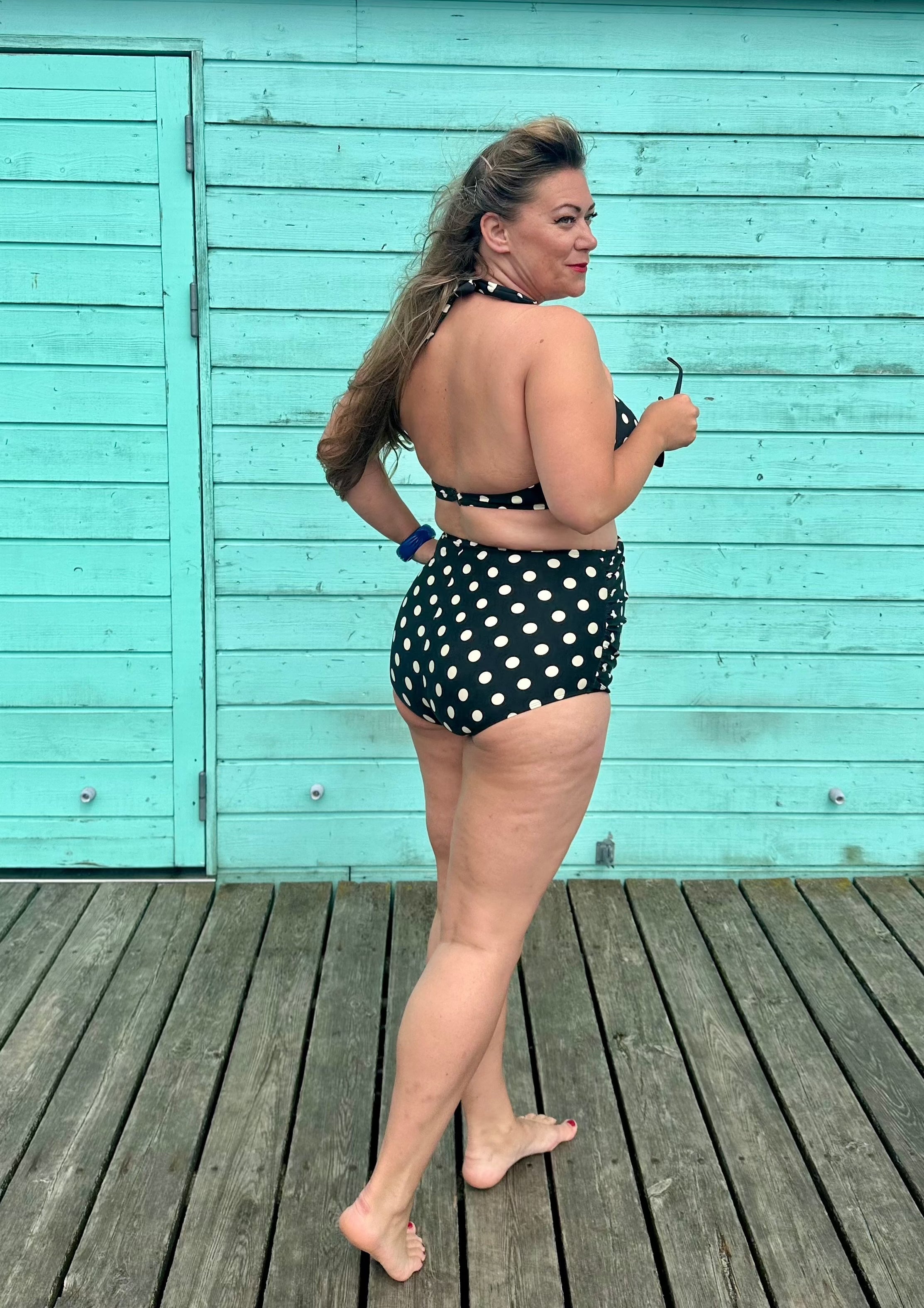 1950'er stils Bikini i sort med prikker toej Esther Williams