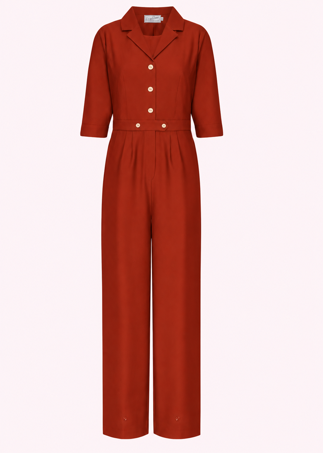 Maxine jumpsuit med 3/4-ärmar - roströd