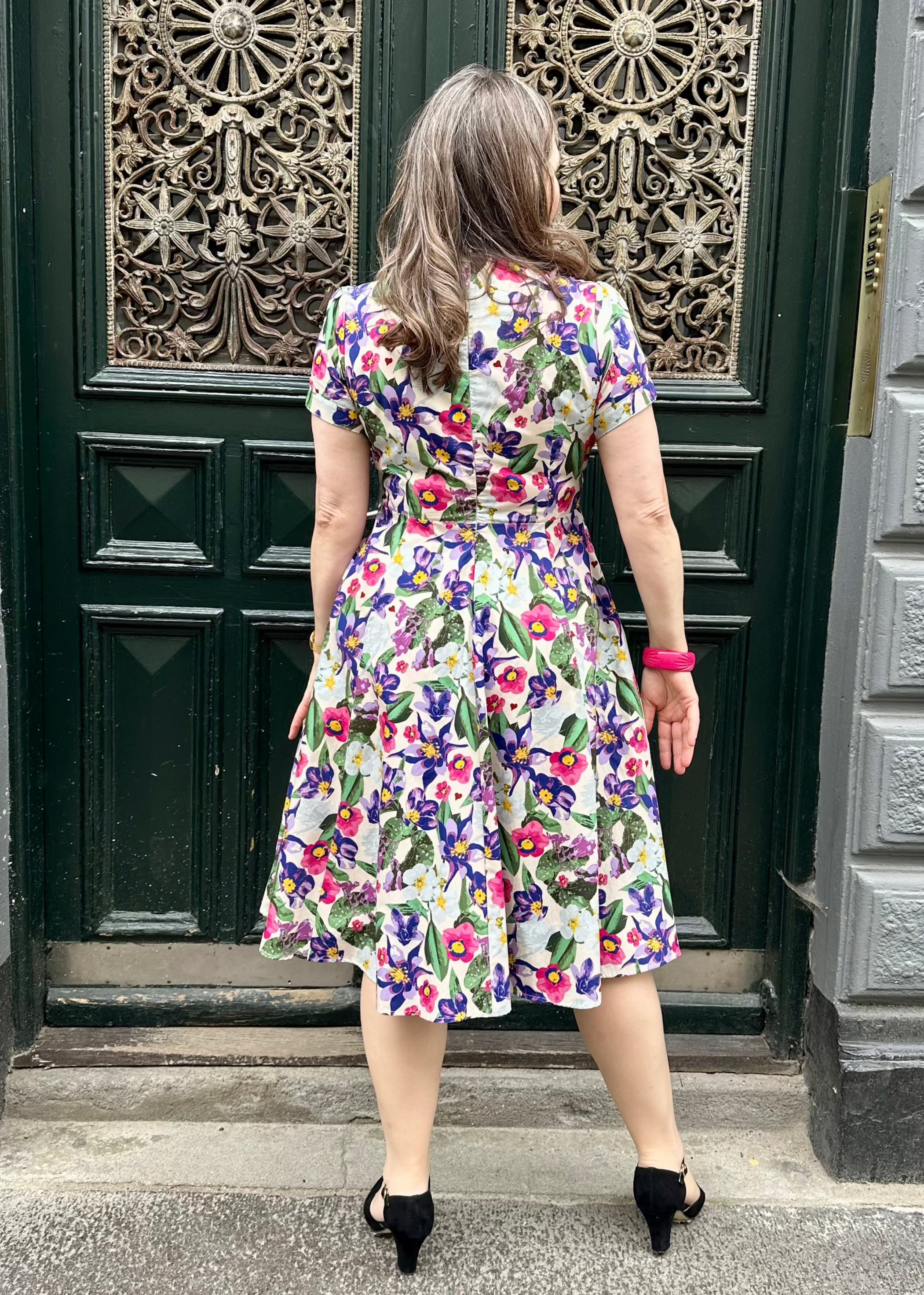 Ava sweetheart kjole i tropical blomster mønster aline kjole Weekend Doll