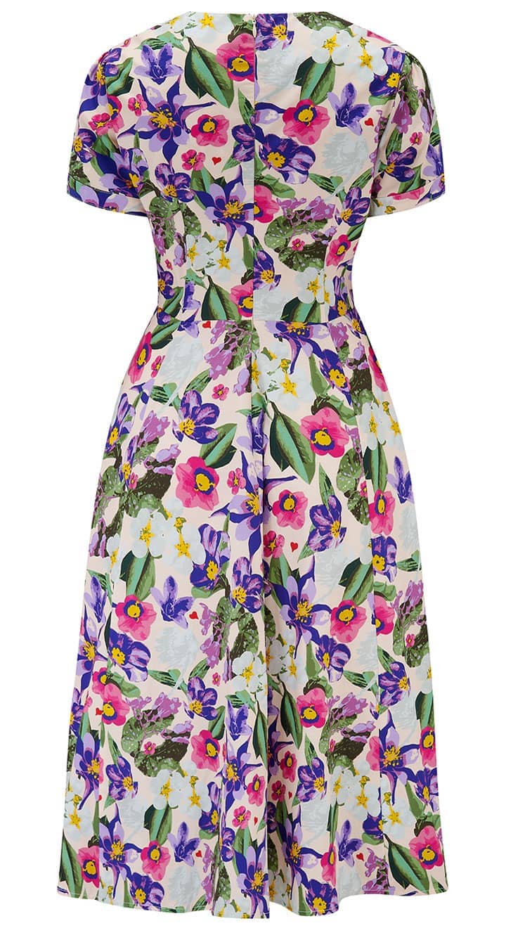 Ava sweetheart kjole i tropical blomster mønster aline kjole Weekend Doll