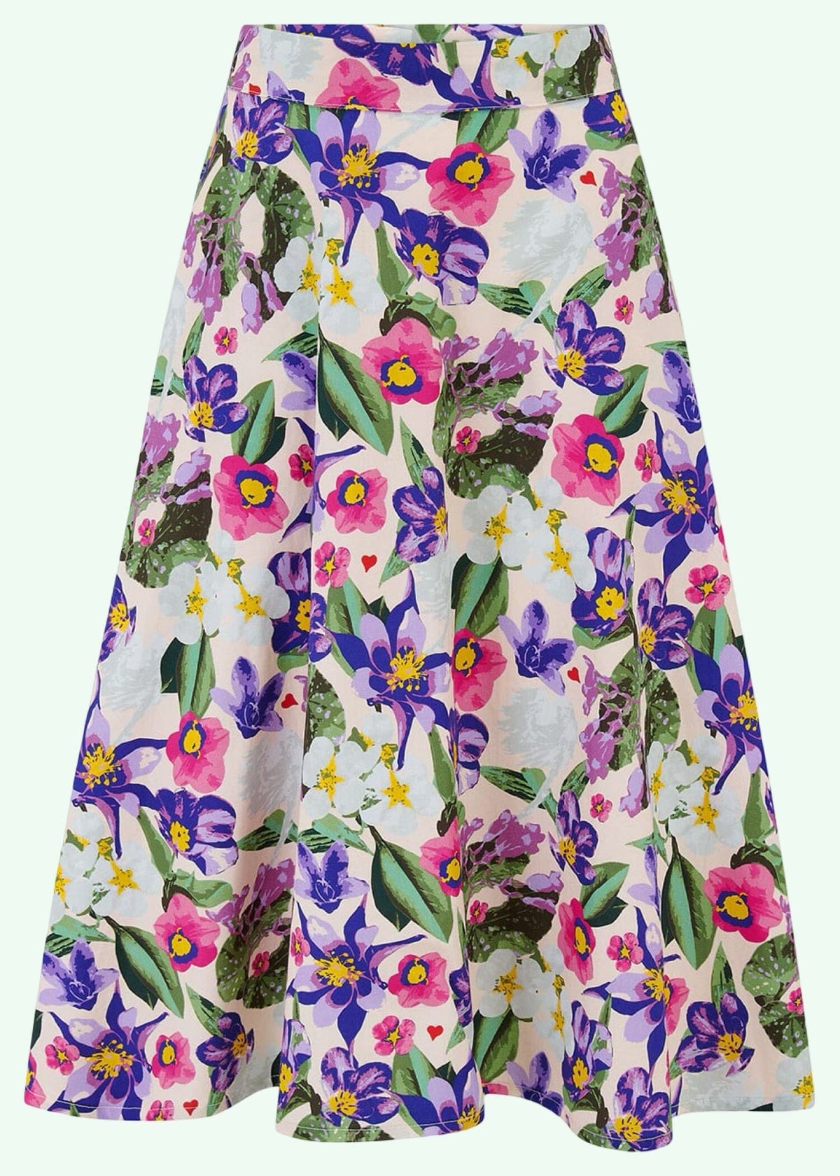 Ava swingnederdel i tropical blomster mønster swing nederdel Weekend Doll