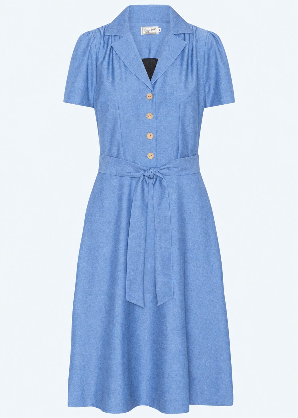 Betty kortærmet skjortekjole - lys denimlook skjortekjole Daisy Dapper