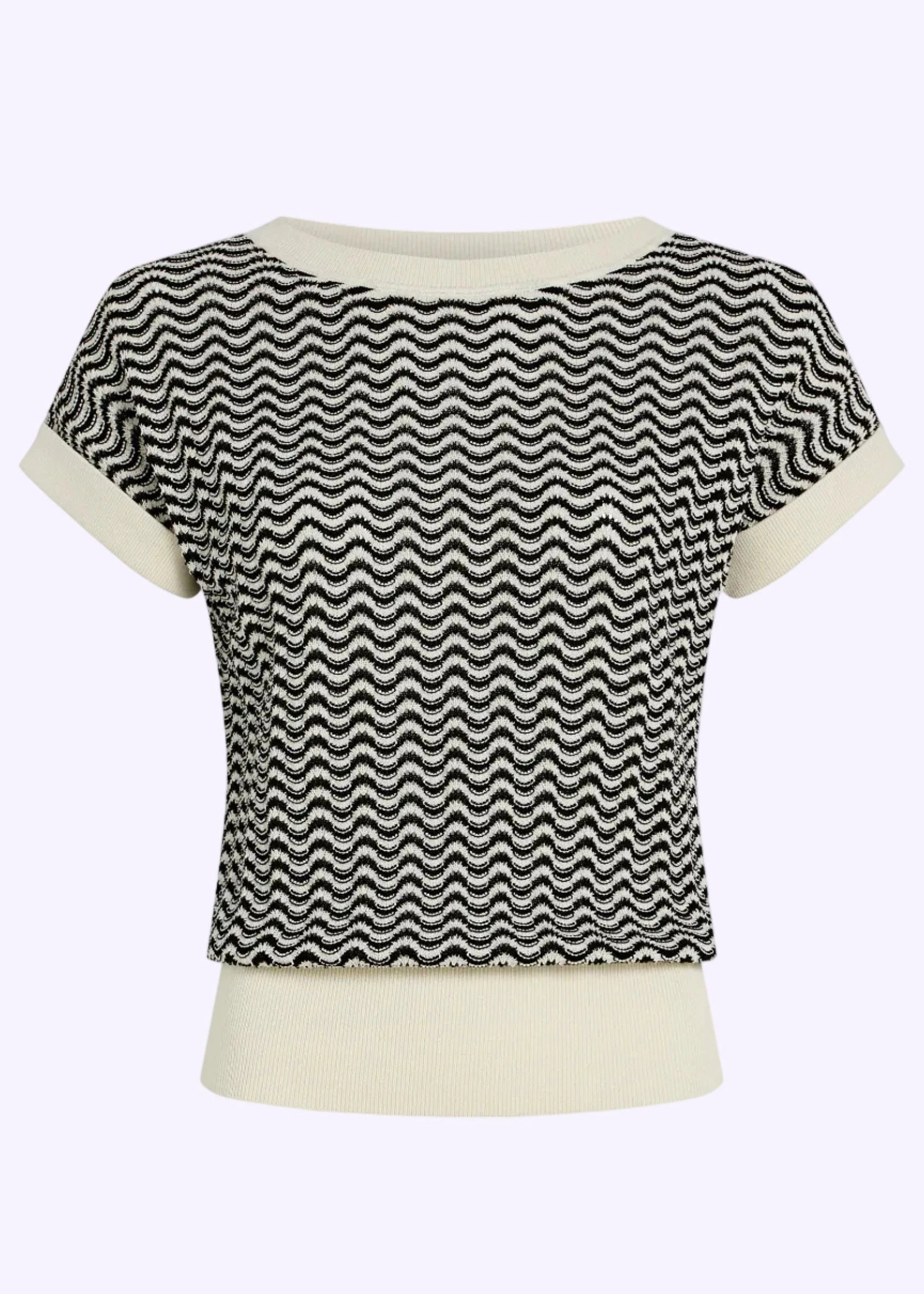 Boatneck Top Tide i sort striber strik top King Louie