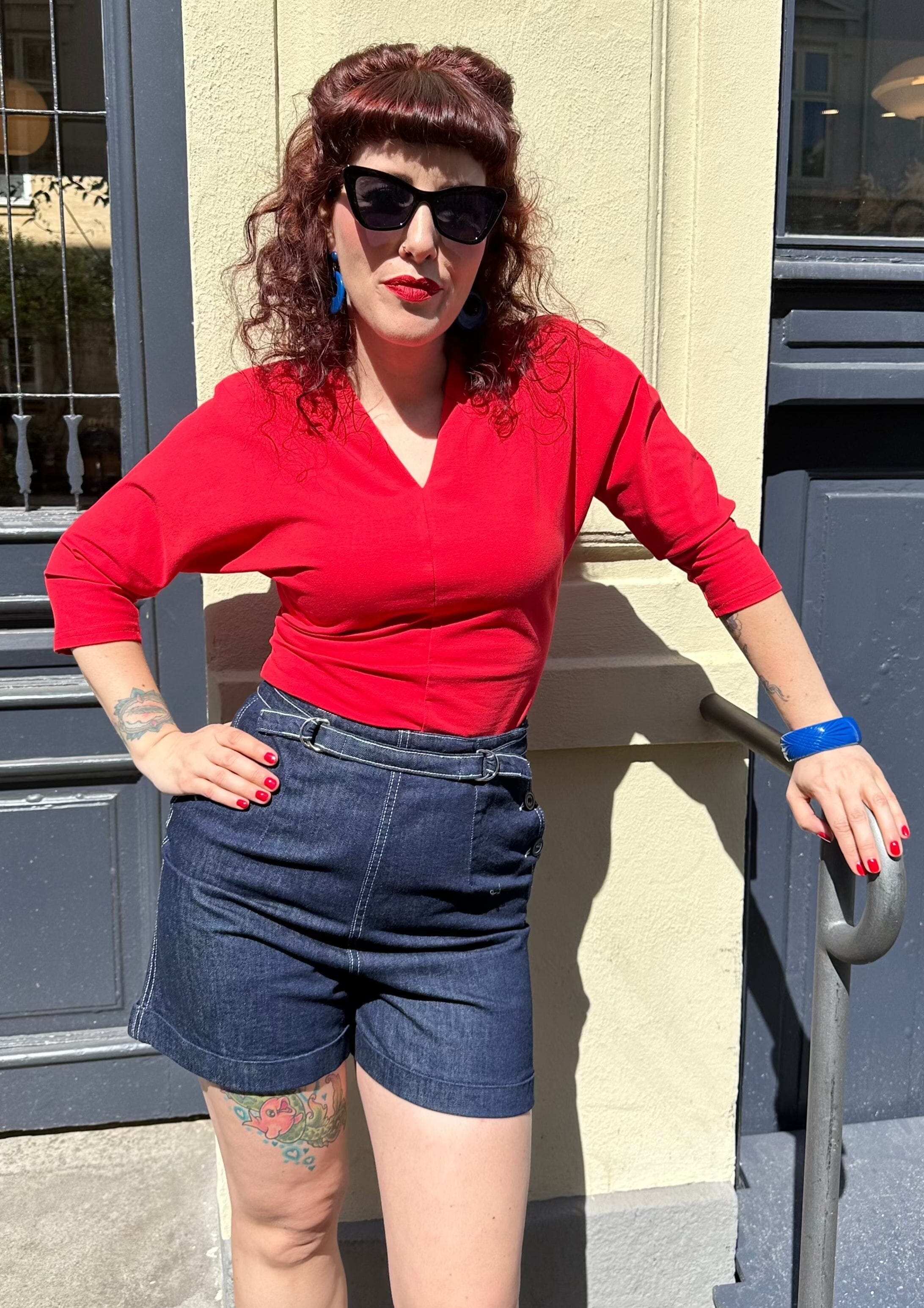 Bon Bon Scarlet rød bluse Freddies Of Pinewood