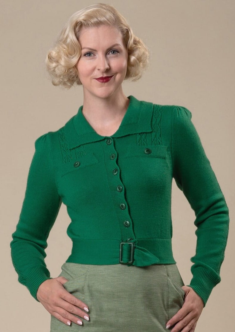 Catch me if you can- cardigan i grøn tøj Emmy Design