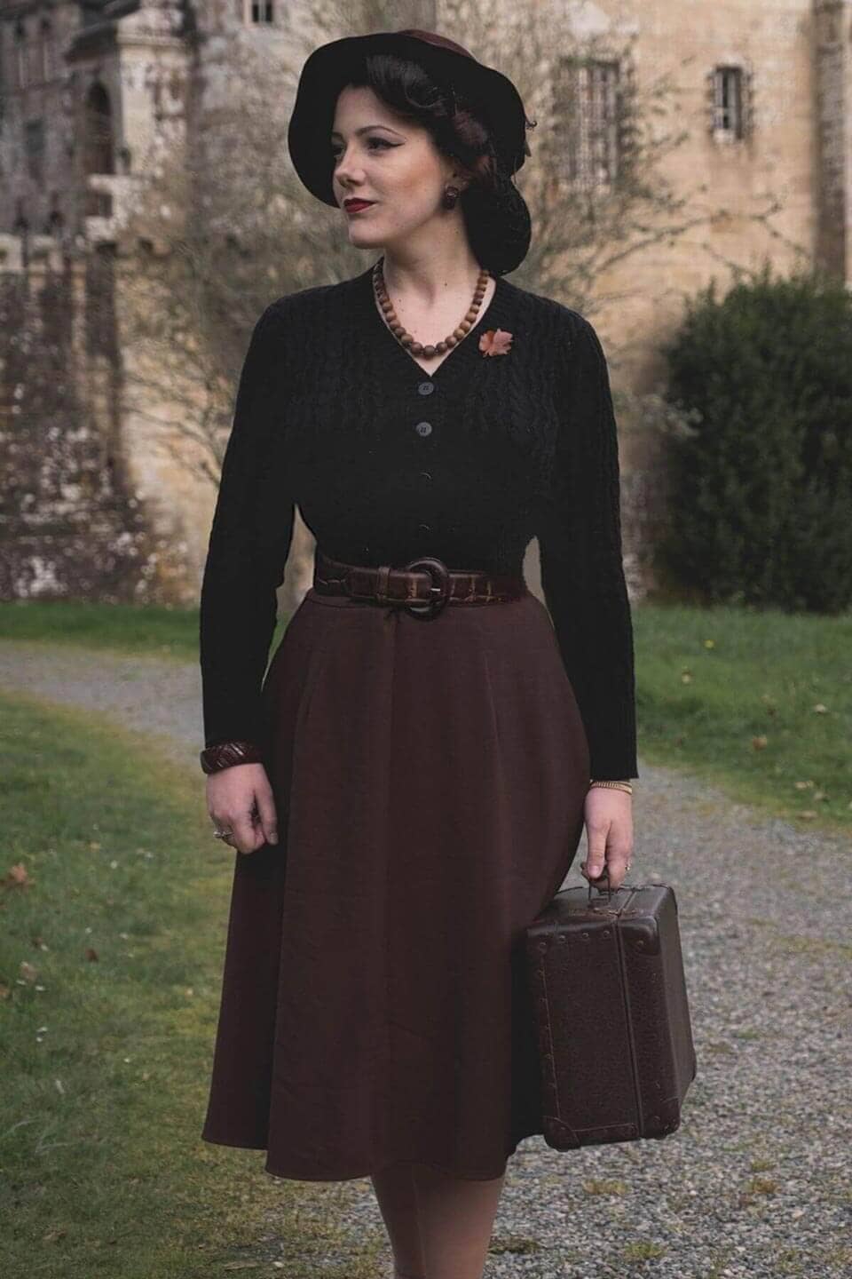Classic A-line nederdel i brun aline nederdel Weekend Doll