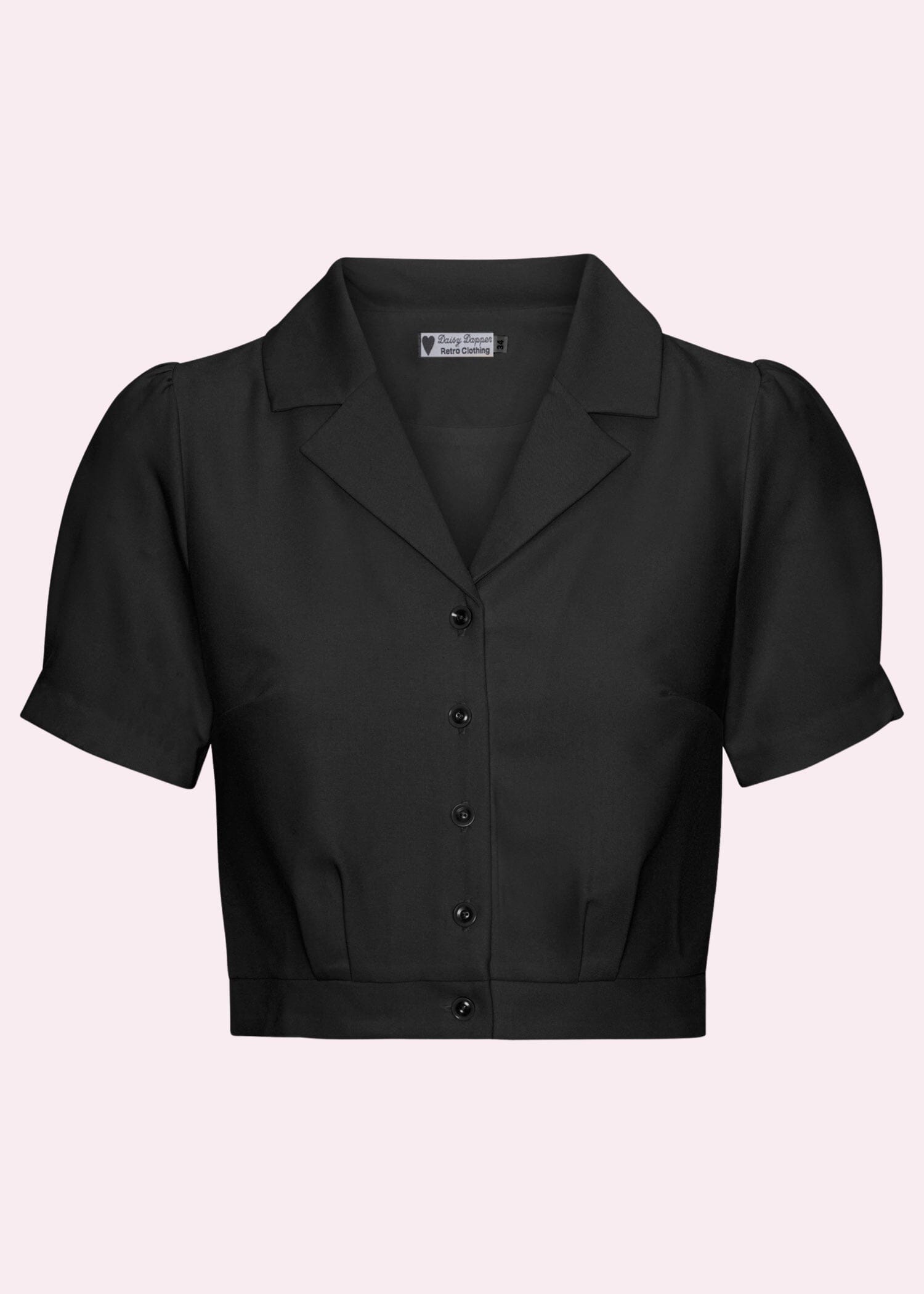 Daisy kortærmet skjorte i sort tøj Daisy Dapper