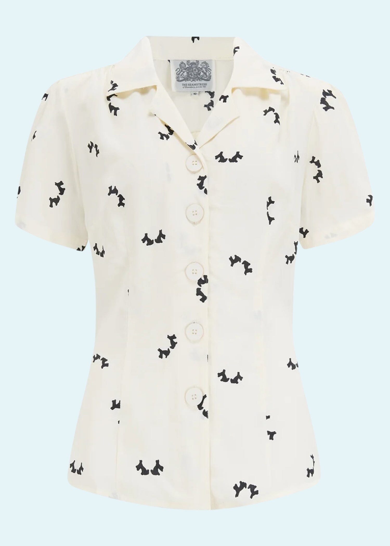 Grace kortærmet skjorte i doggy print Seamstress Of Bloomsbury