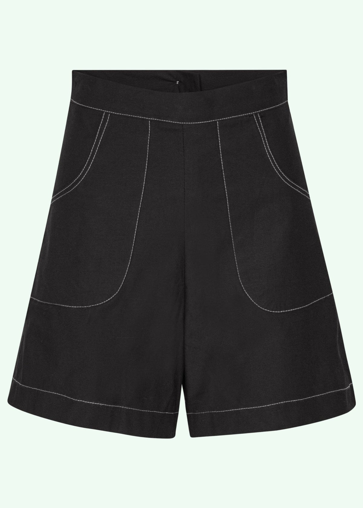 Højtaljede sorte shorts i bomuld med stræk tøj Freddies Of Pinewood