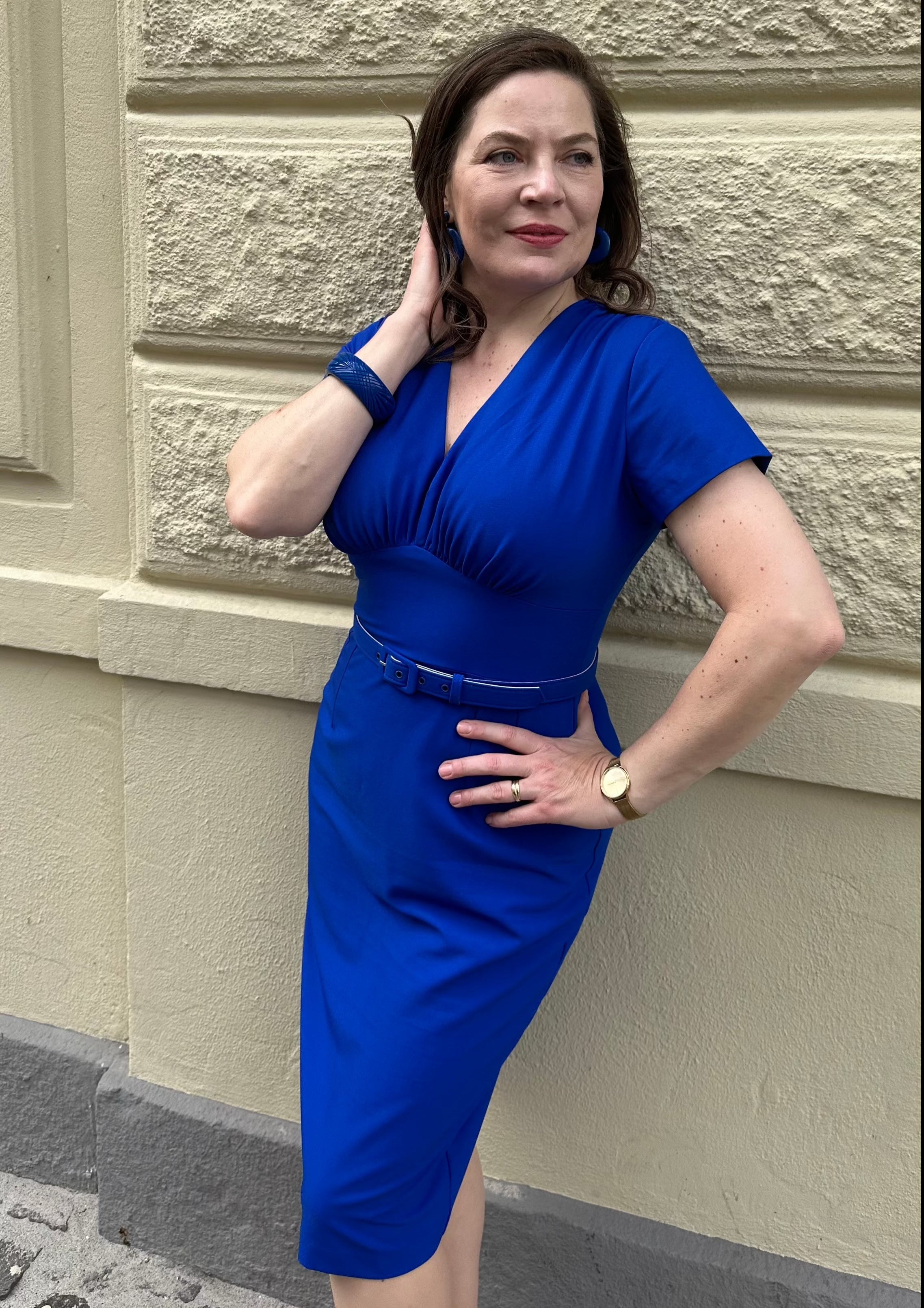 Holly pencilkjole i koboltblå Kjoler Daisy Dapper