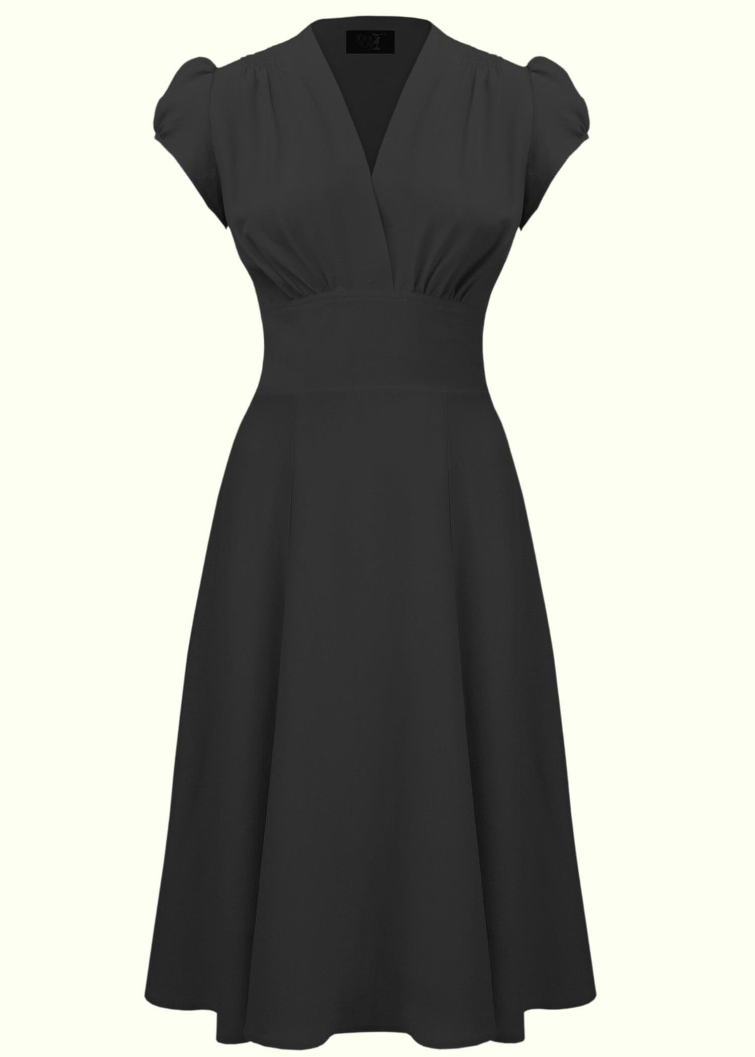 House of Foxy: Ava - Klassisk A-form kjole i sort toej House Of Foxy