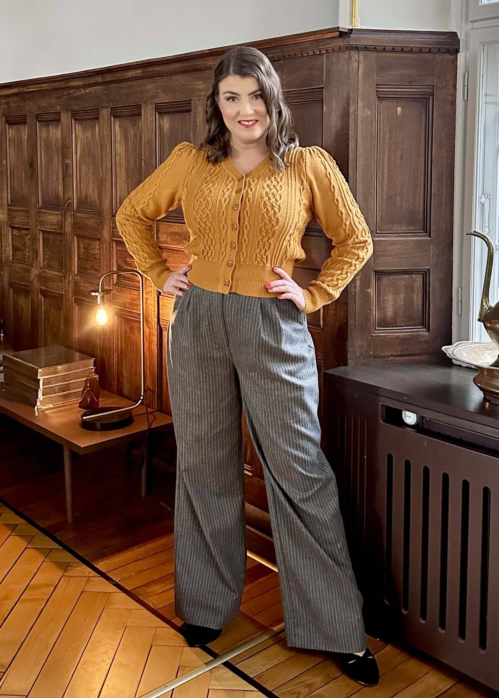 Ice Breaker Cardigan i mustard tøj Emmy Design