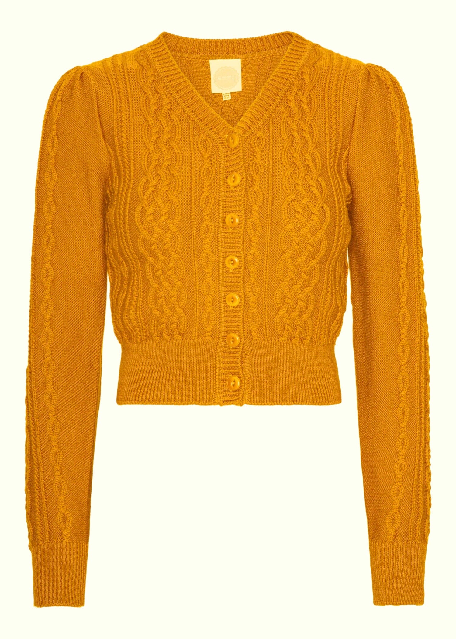 Ice Breaker Cardigan i mustard tøj Emmy Design