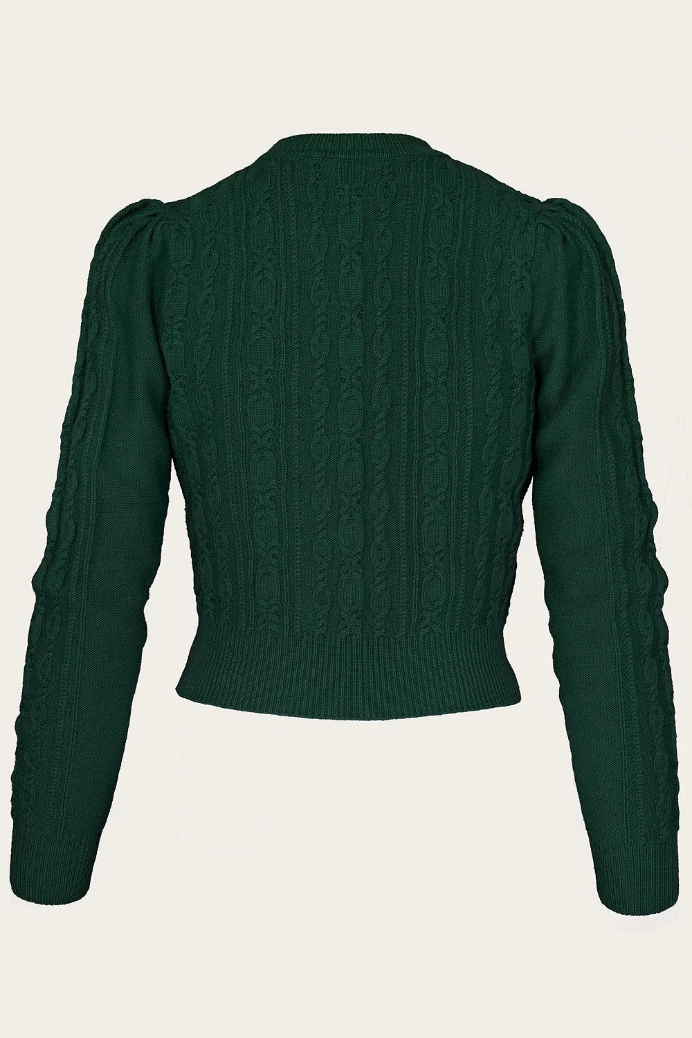 Ice Skater Cardigan i flaskegrøn merinould cardigan Emmy Design