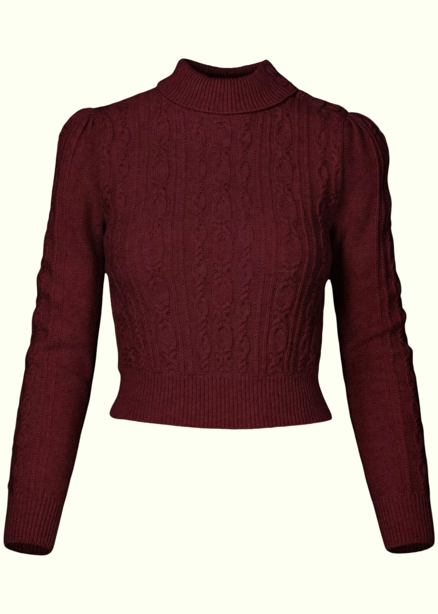 Ice Skater Sweater i maroon merinould og cashmere bluse Emmy Design