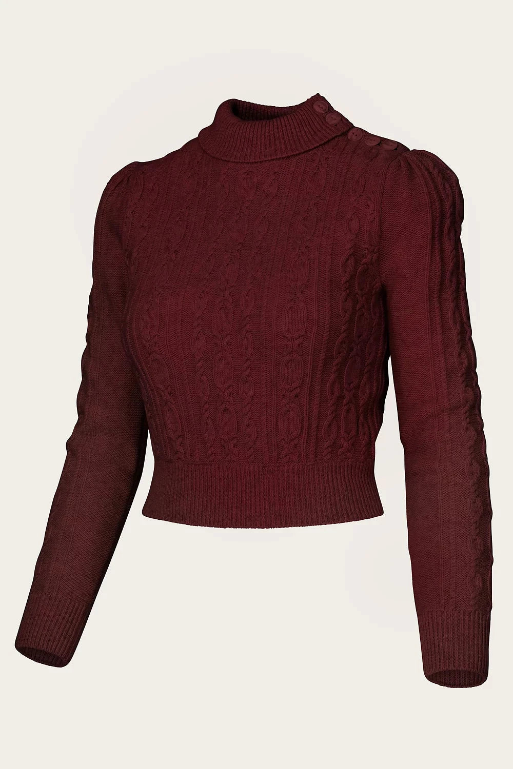 Ice Skater Sweater i maroon merinould og cashmere bluse Emmy Design