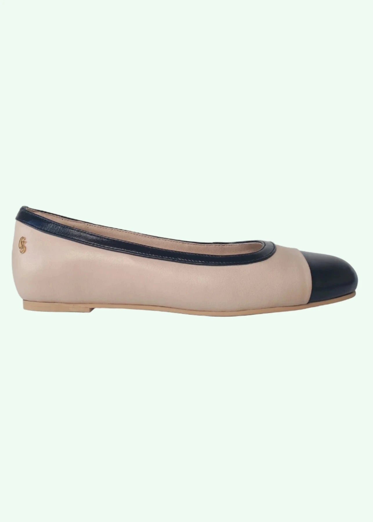 Kensington ballerina sko i beige og sort sko Charlie Stone
