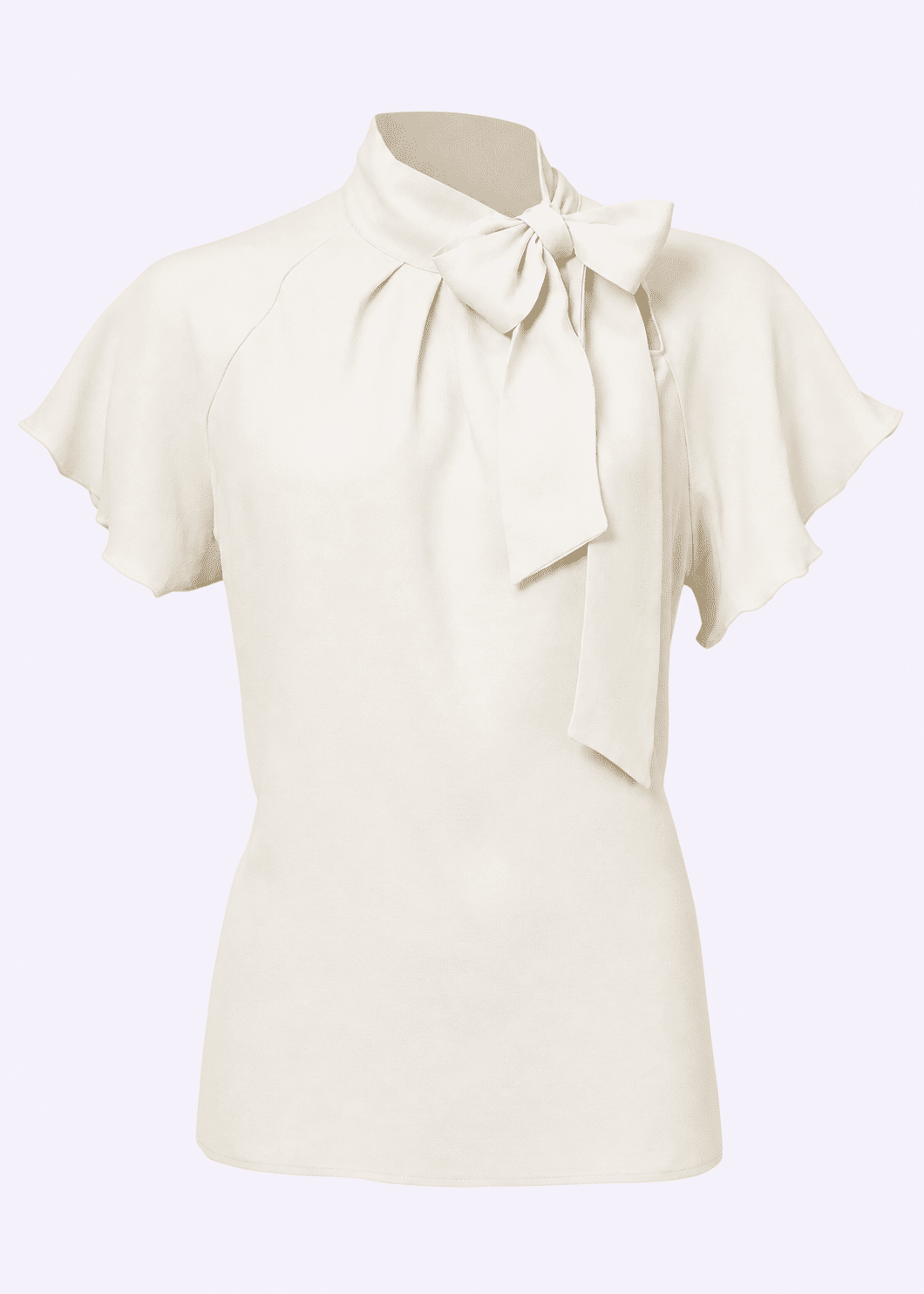 Kortærmet bluse med bindesløjfe - ivory Kortærmet skjorte House of Foxy