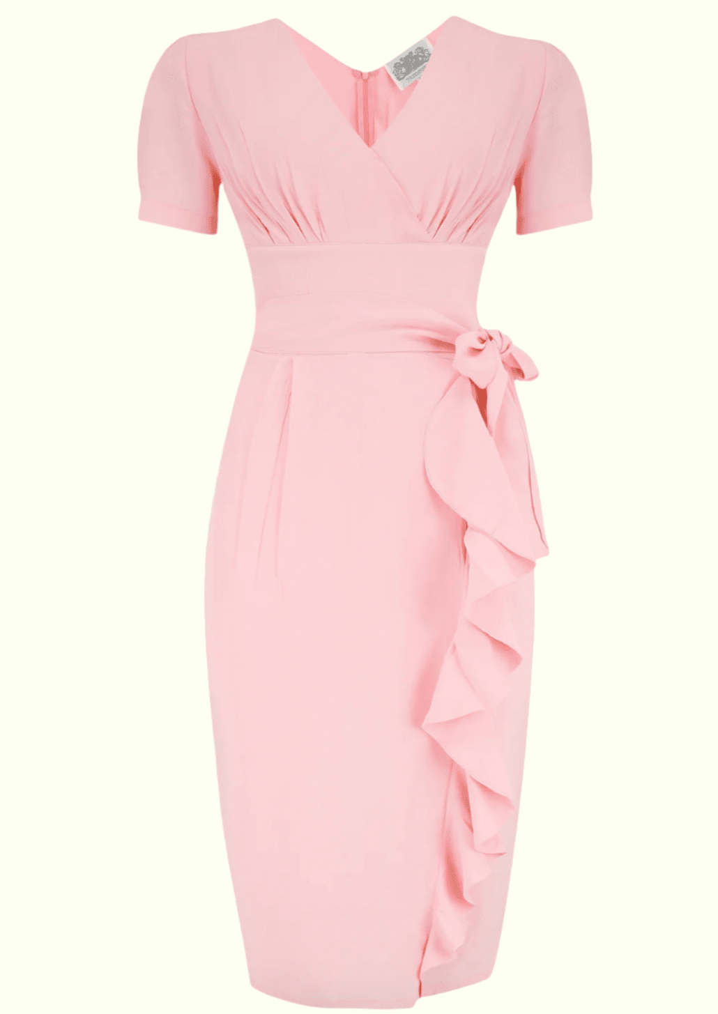 Lilian sarong kjole i blossom pink pencil kjole Seamstress Of Bloomsbury