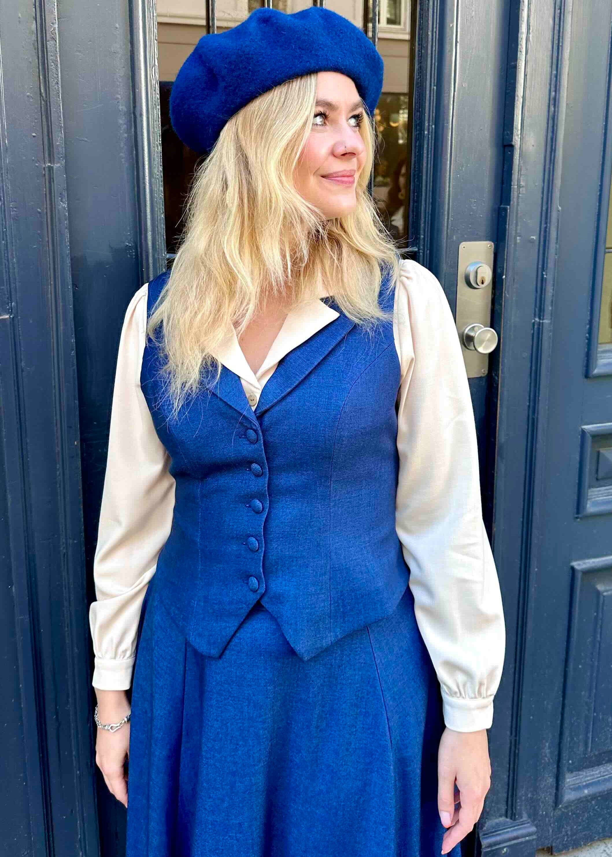 Marlene vest - blå denimlook vest Daisy Dapper