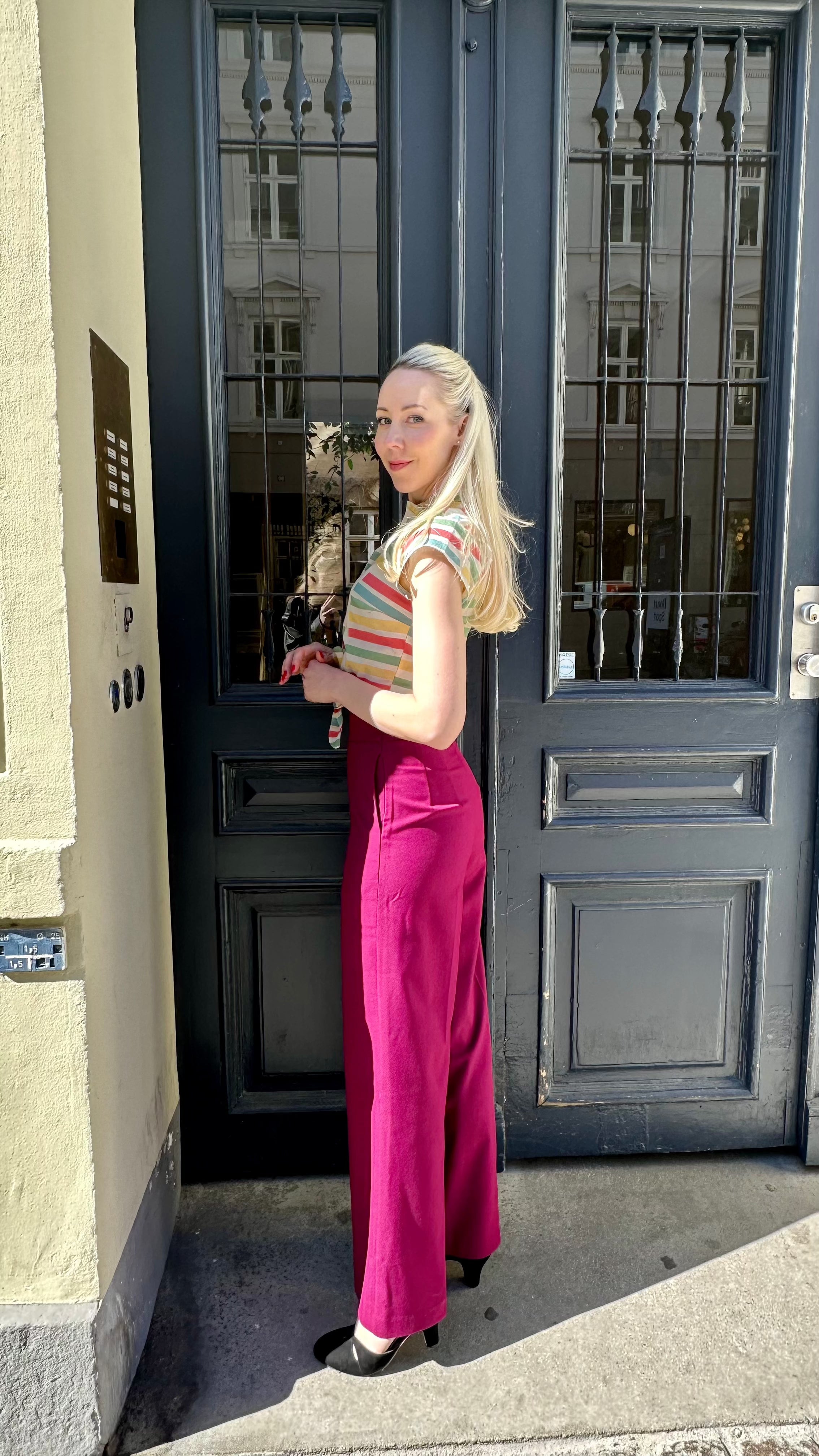 Peggy bindetop med flerfarvede striber top Palava