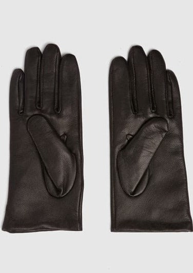 Retro handsker i sort læder med skydeskive Accessories Mabel Sheppard