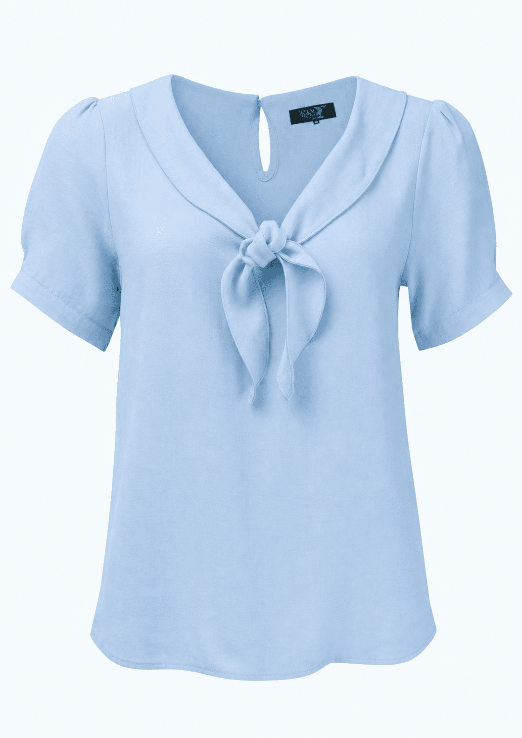 Shawl blouse sailor top - lys blå Kortærmet skjorte House of Foxy