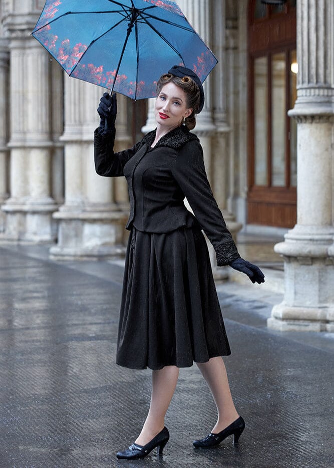 Siliva-Lou sort figursyet blazer jakke Miss Candyfloss