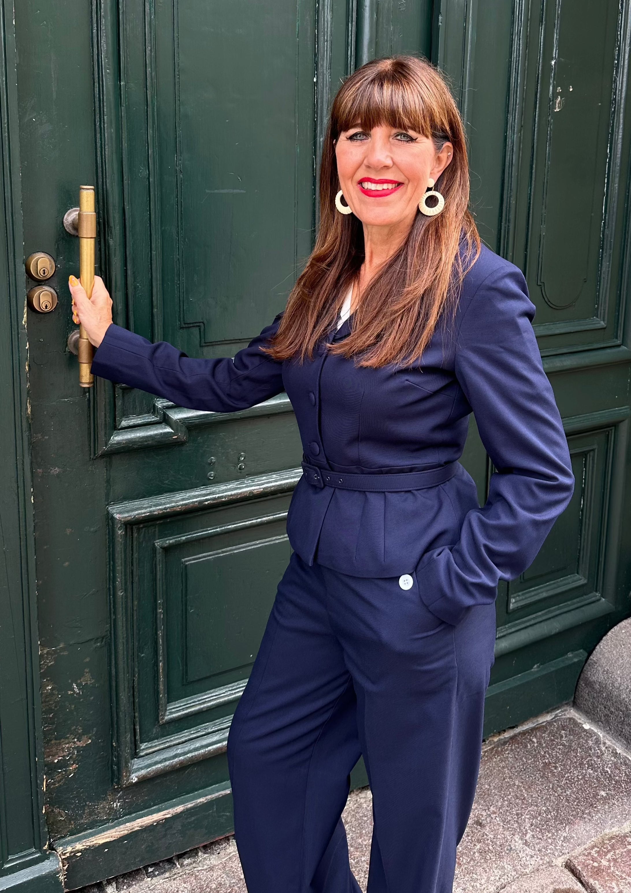 Siri taljeret blazer i navy blå tøj Daisy Dapper