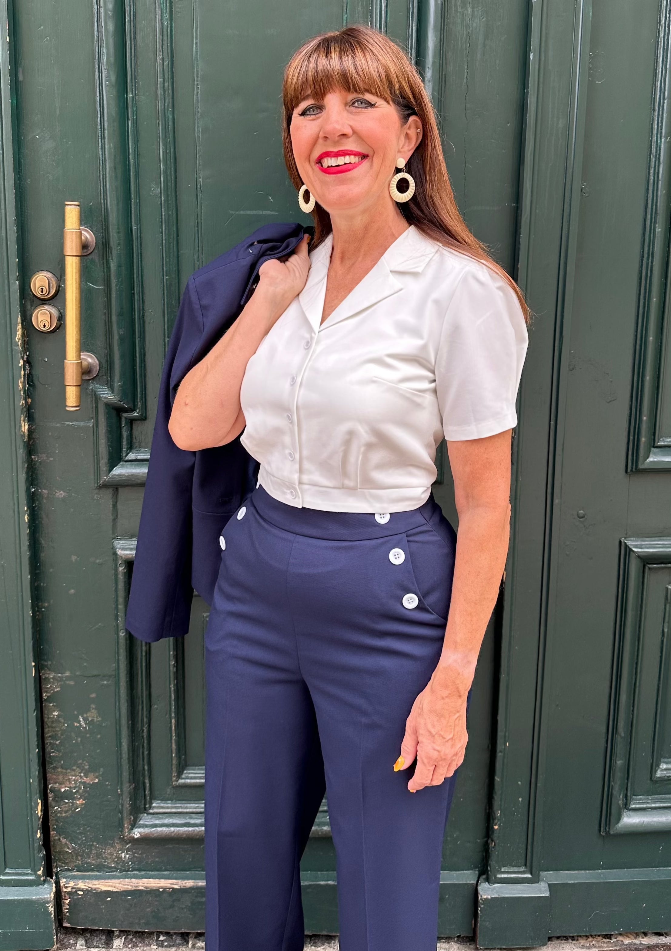 Siri taljeret blazer i navy blå tøj Daisy Dapper
