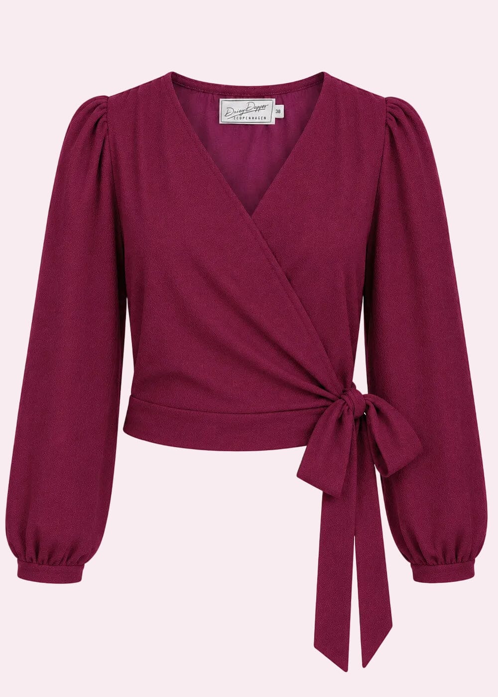 Slåom bluse med 3/4 lange ærmer - berry linen look slåom bluse Daisy Dapper