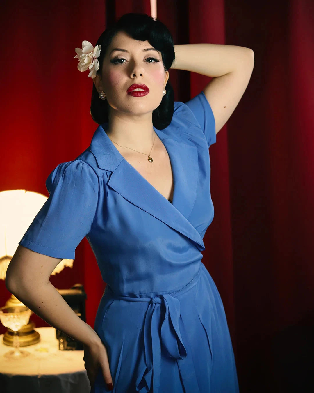Slåom kjole i Palace Blue slåom kjole Seamstress Of Bloomsbury