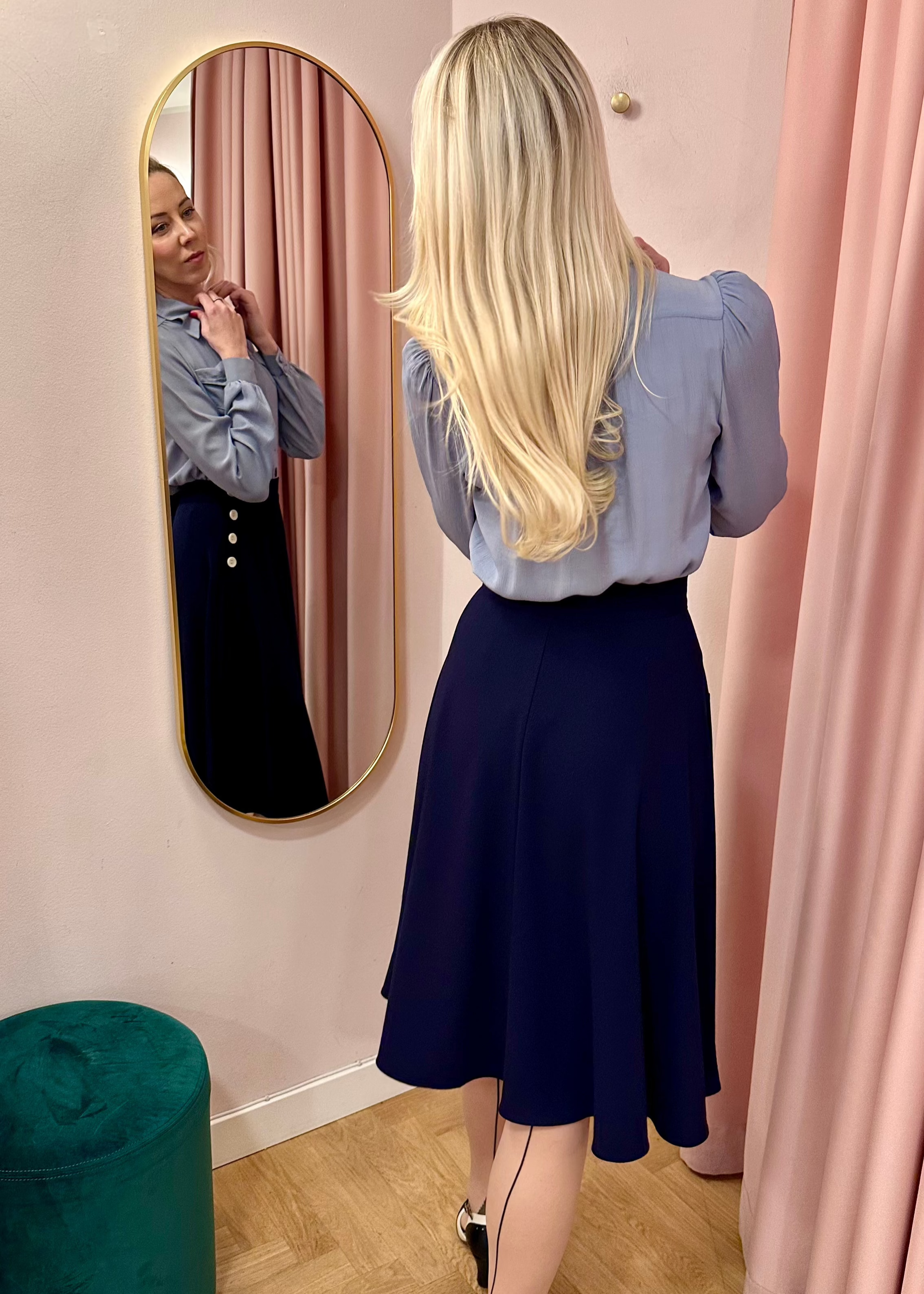 Sweetheart vintage stils skjorte i syren langærmet skjorte House of Foxy