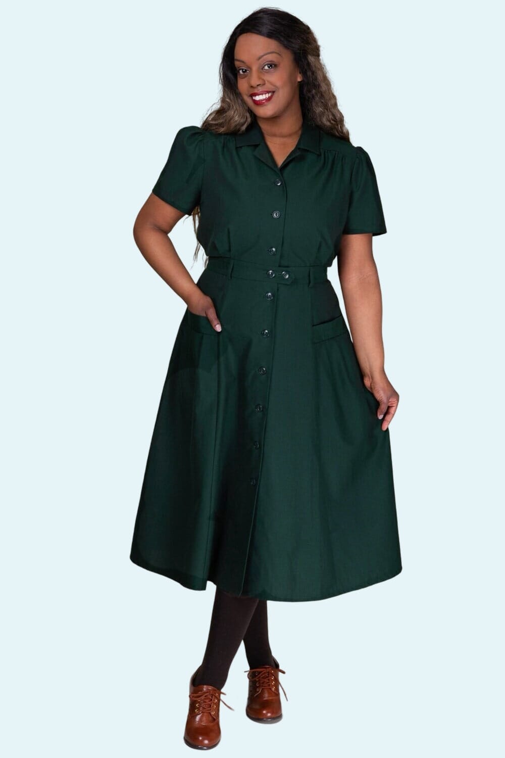 The 9-to-5-dress i flaskegrøn Kjoler Emmy Design