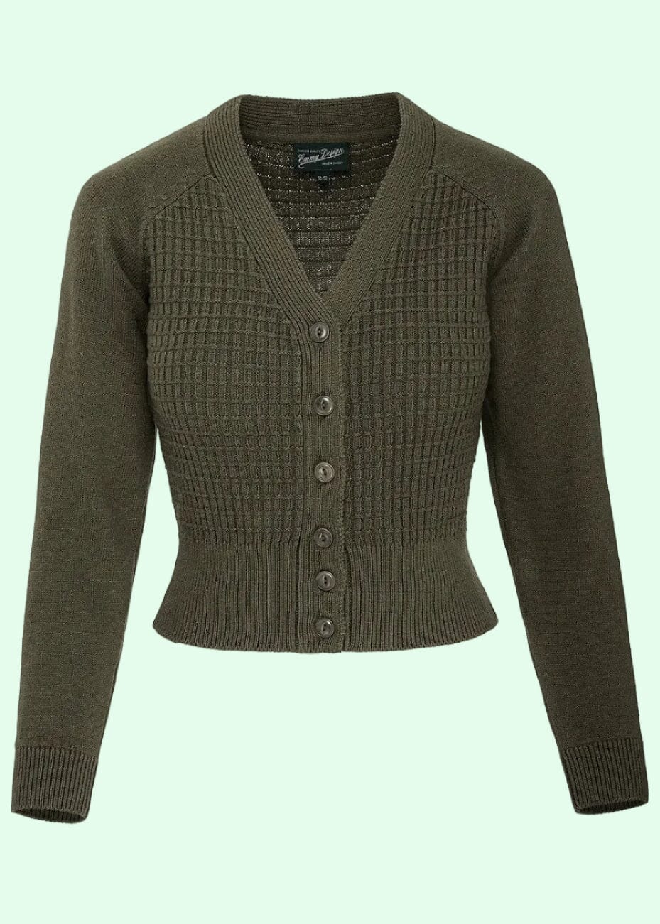 The Cable Knit College Cardigan - Grøn cardigan Emmy Design