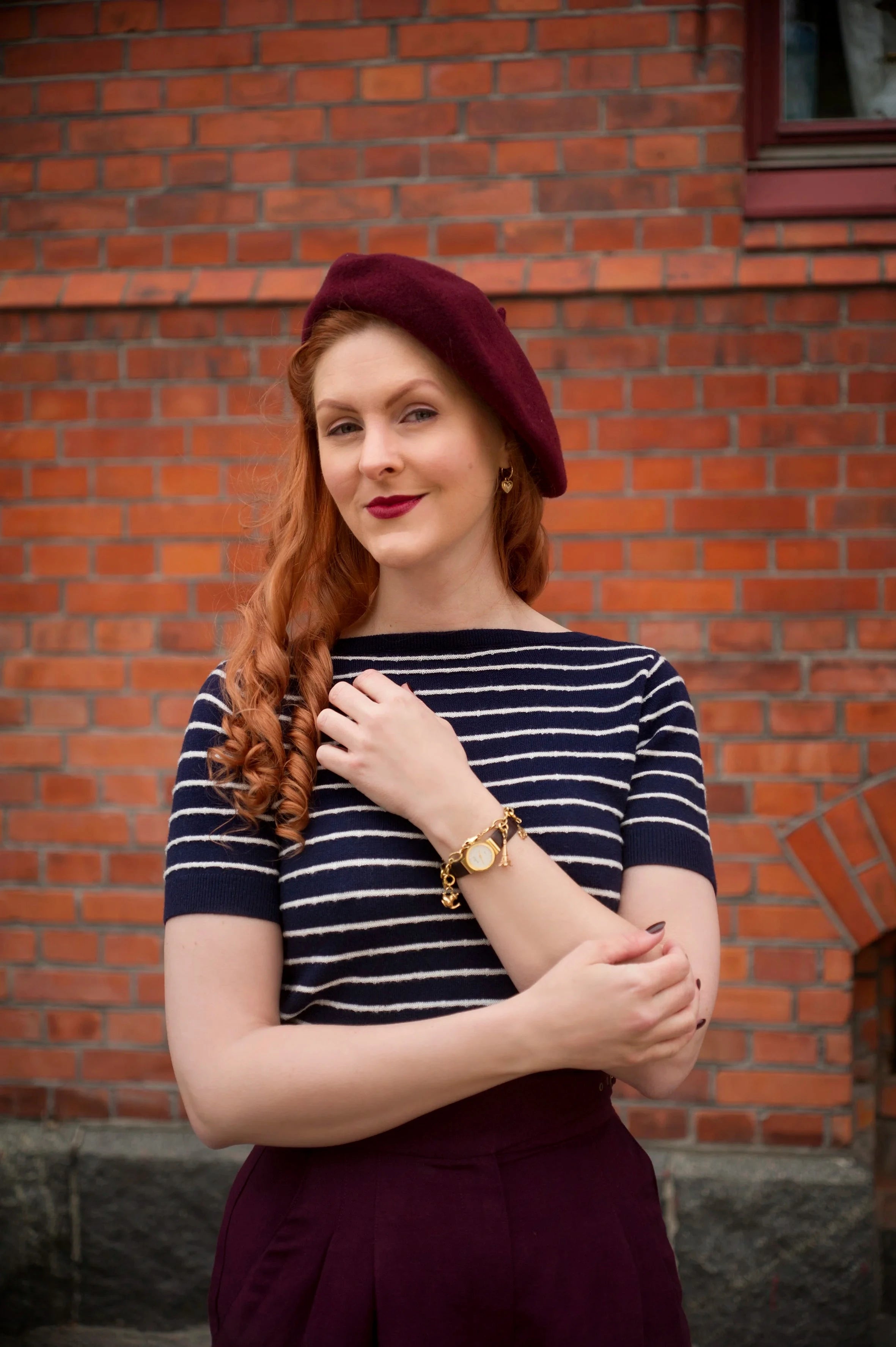 The "Emmy Goes to Paris" Top - Navy stribet uld bluse Emmy Design