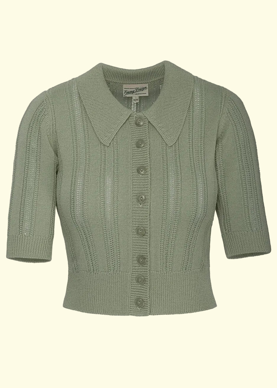 The Non Contrast Cardigan - Lys grøn bluse Emmy Design