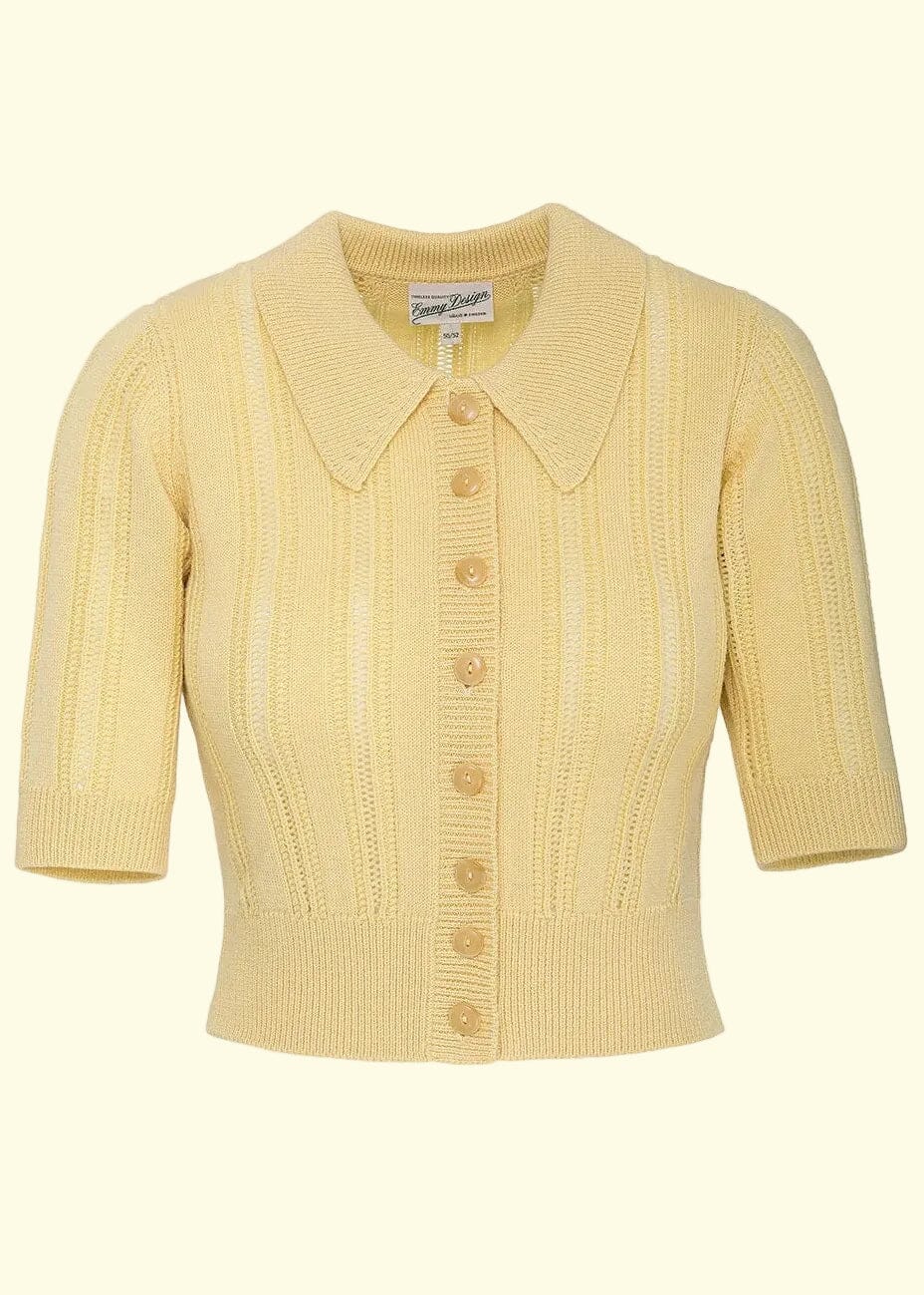 The Non Contrast Cardigan - Lys gul bluse Emmy Design