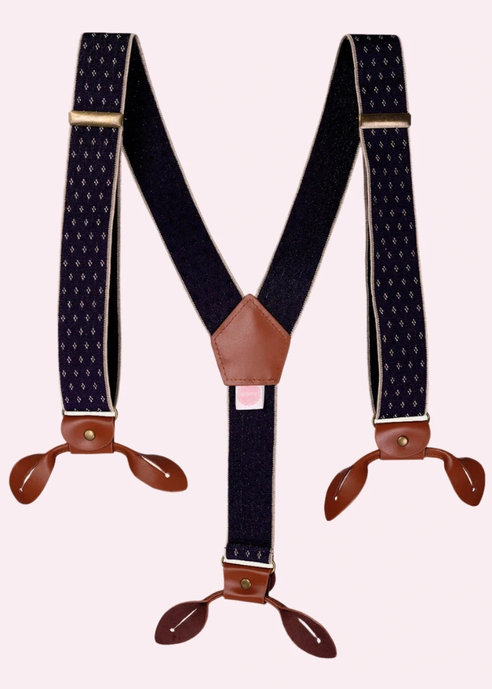 The Sassy Suspenders seler i navy med ruder Accessories Emmy Design