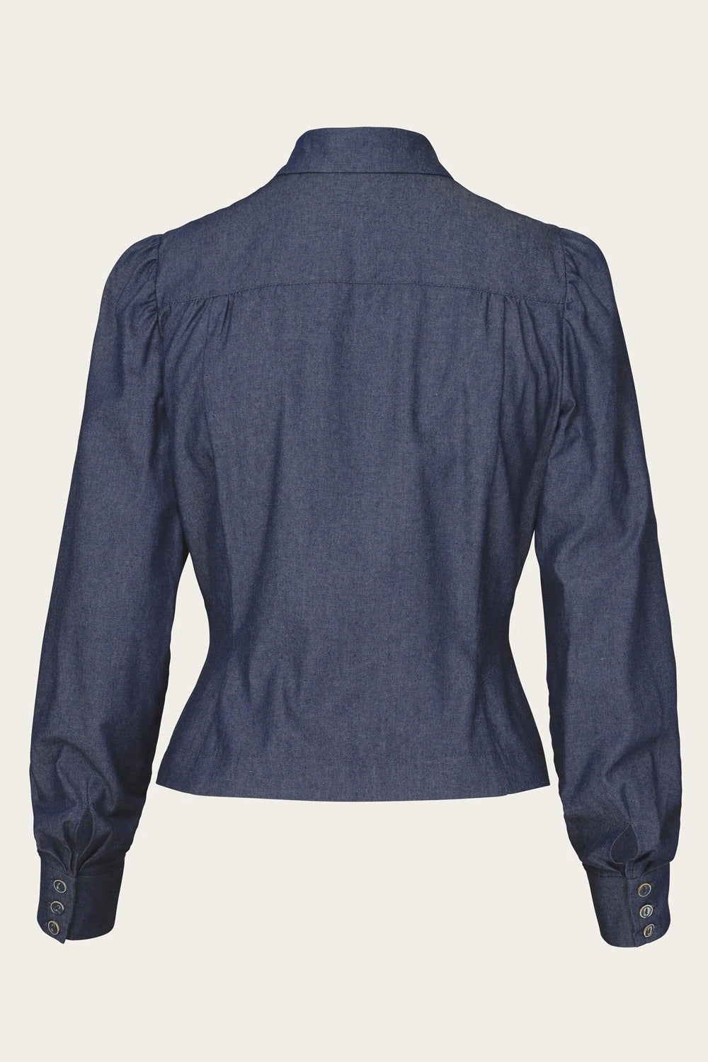 The Spectacular Spearpoint skjorte i dark denim langærmet skjorte Emmy Design