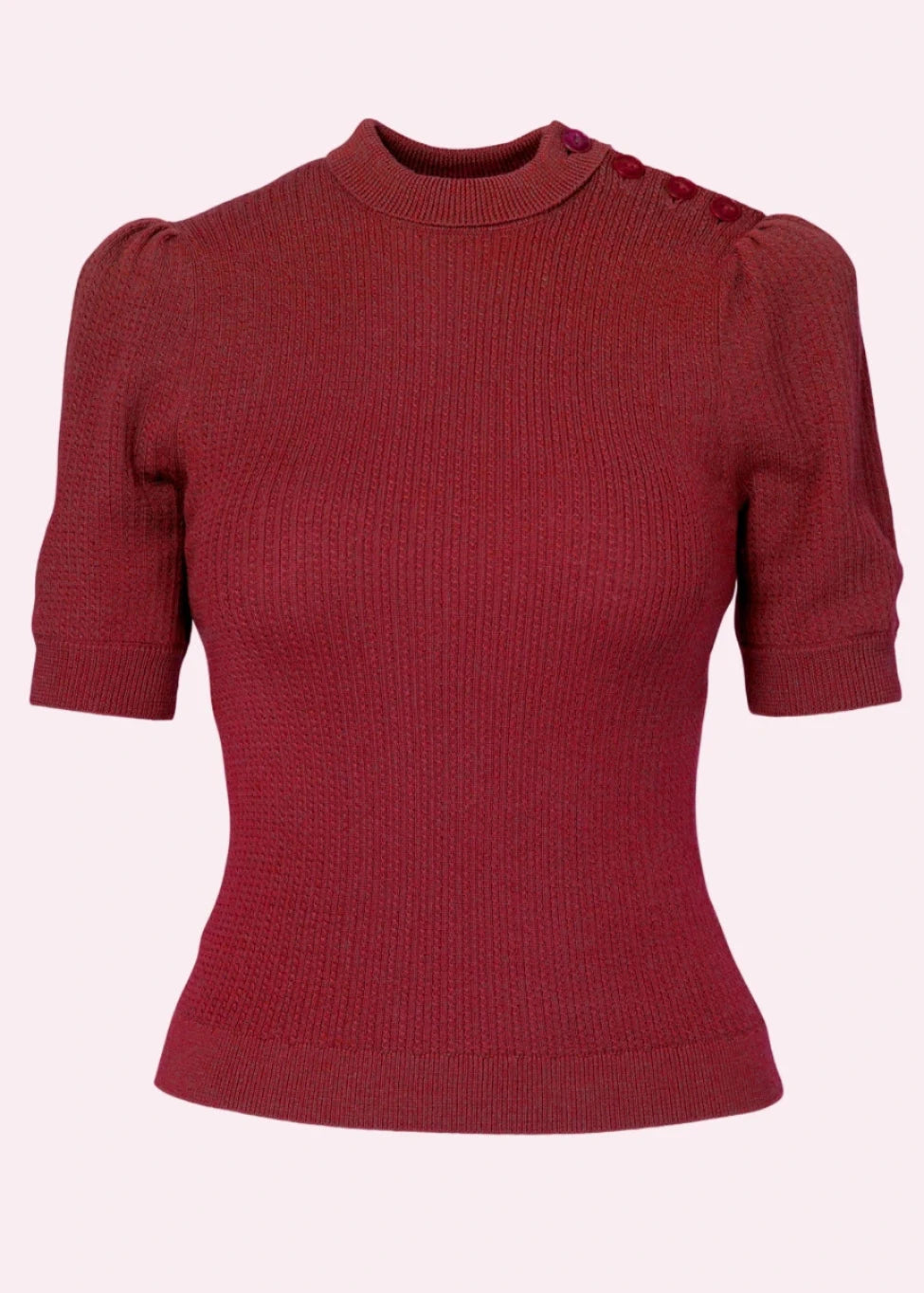 The Top Drawer Top i granatæble rød bluse Emmy Design
