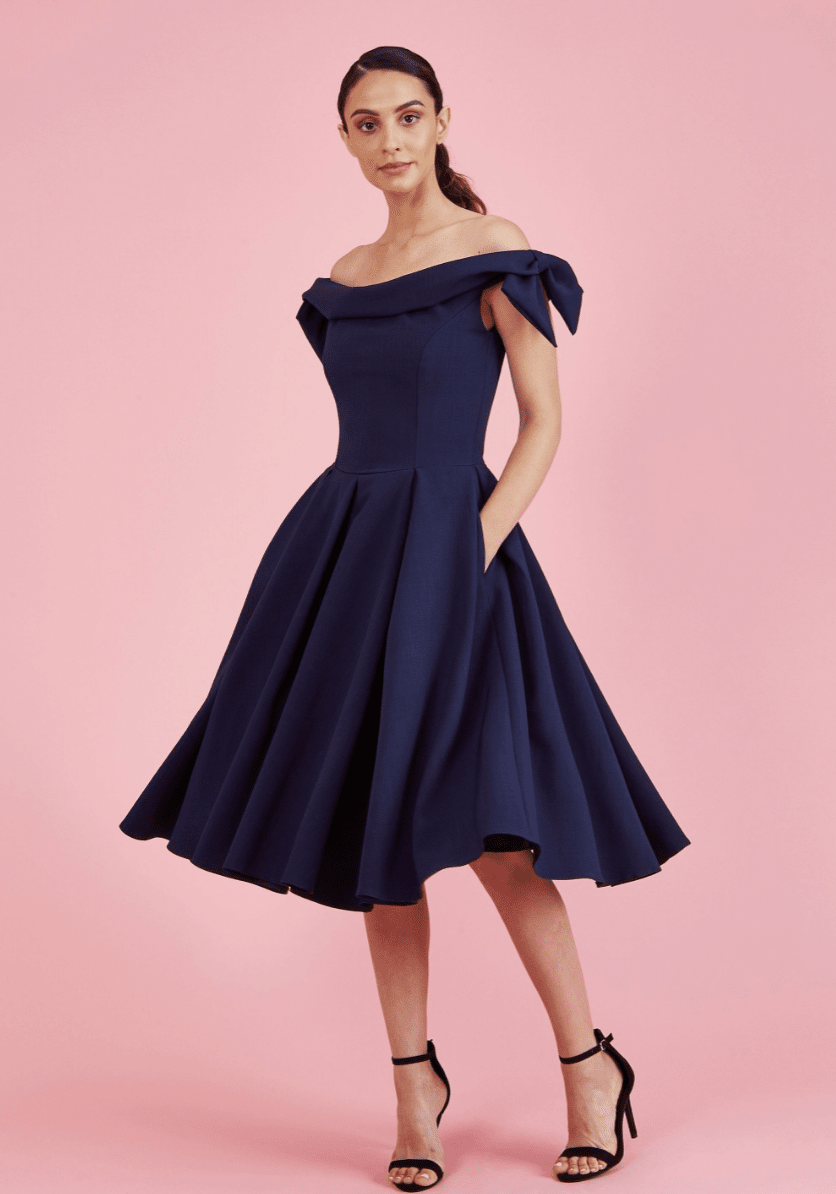 Tilly swing kjole - navy pencil kjole Pretty Dress Company