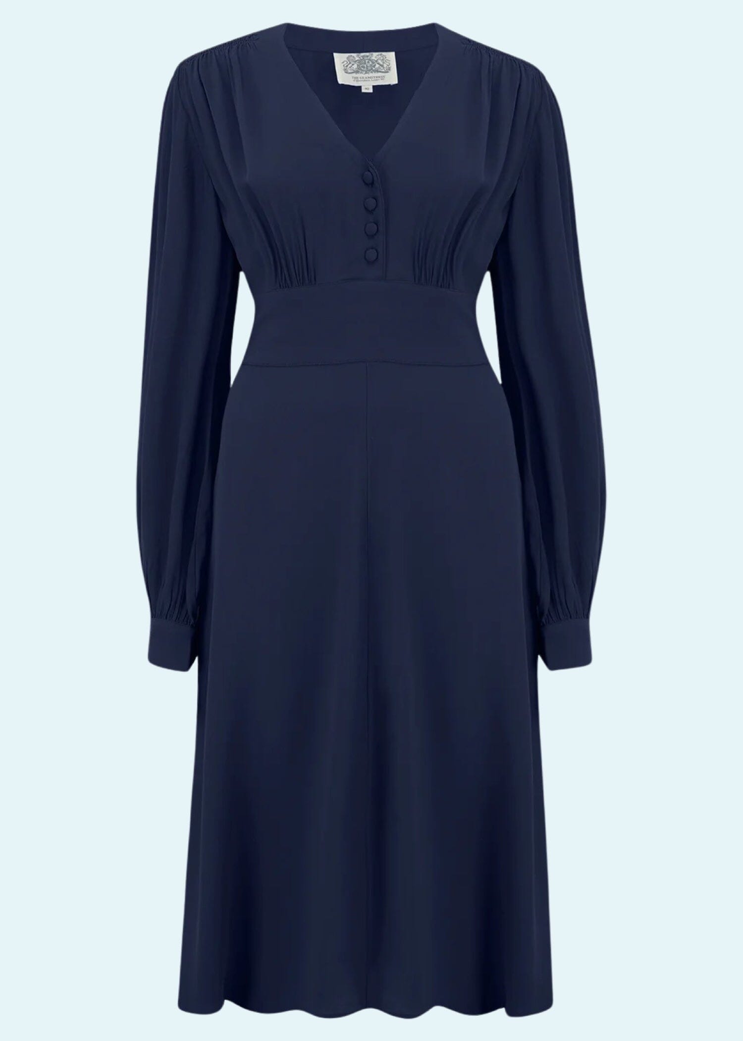 Bloomsbury: Ava 1940'er kjole i navy Seamstress Of Bloomsbury