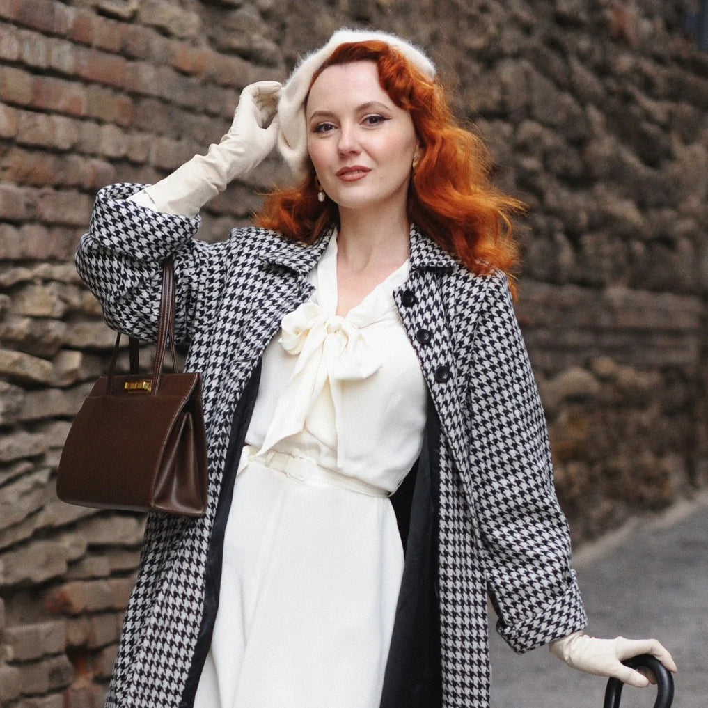 Bloomsbury: Swing jakke i pepite tern i uld Seamstress Of Bloomsbury