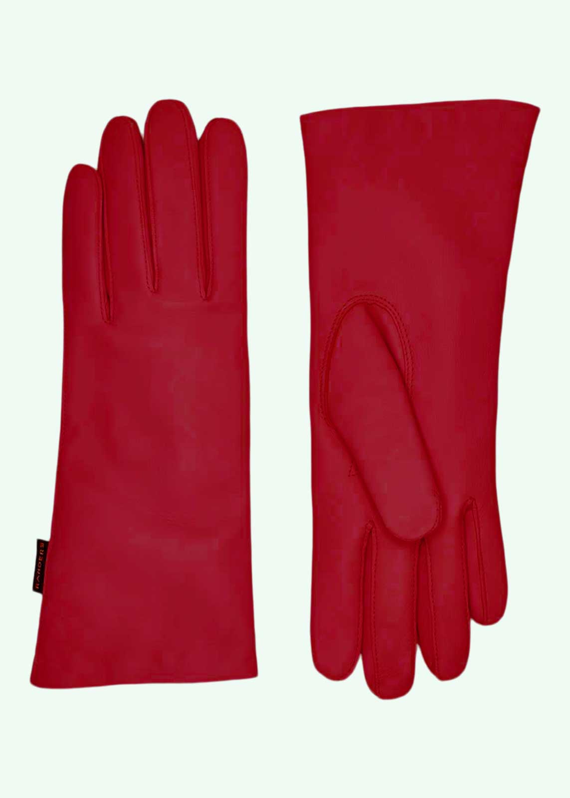 Rhanders Handsker: Skindhandsker i klassisk rød med uld for Accessories Rhanders Handsker