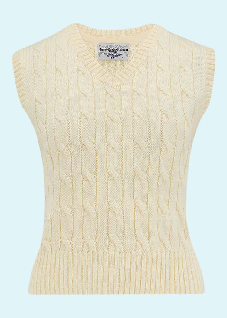Bloomsbury: Slipover med snoninger i cream Seamstress Of Bloomsbury