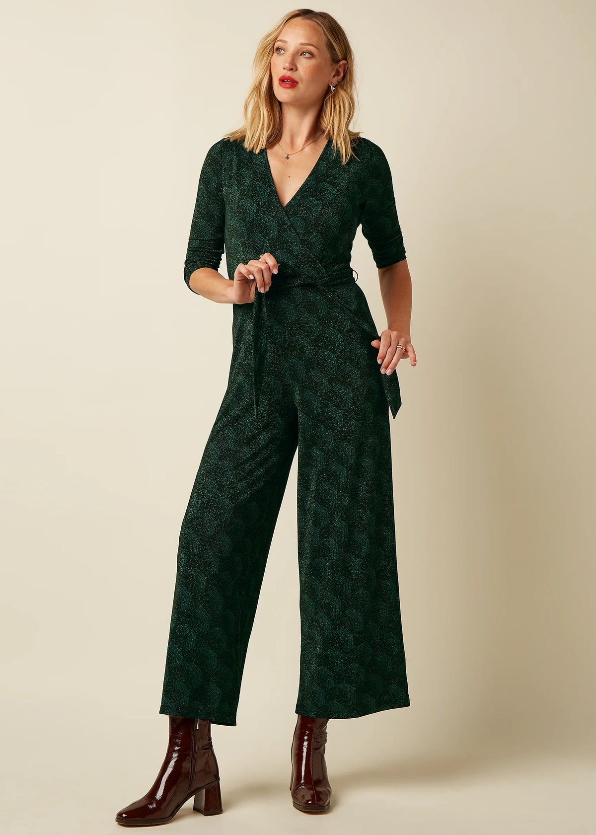 Mary byxdress i grönt glitter