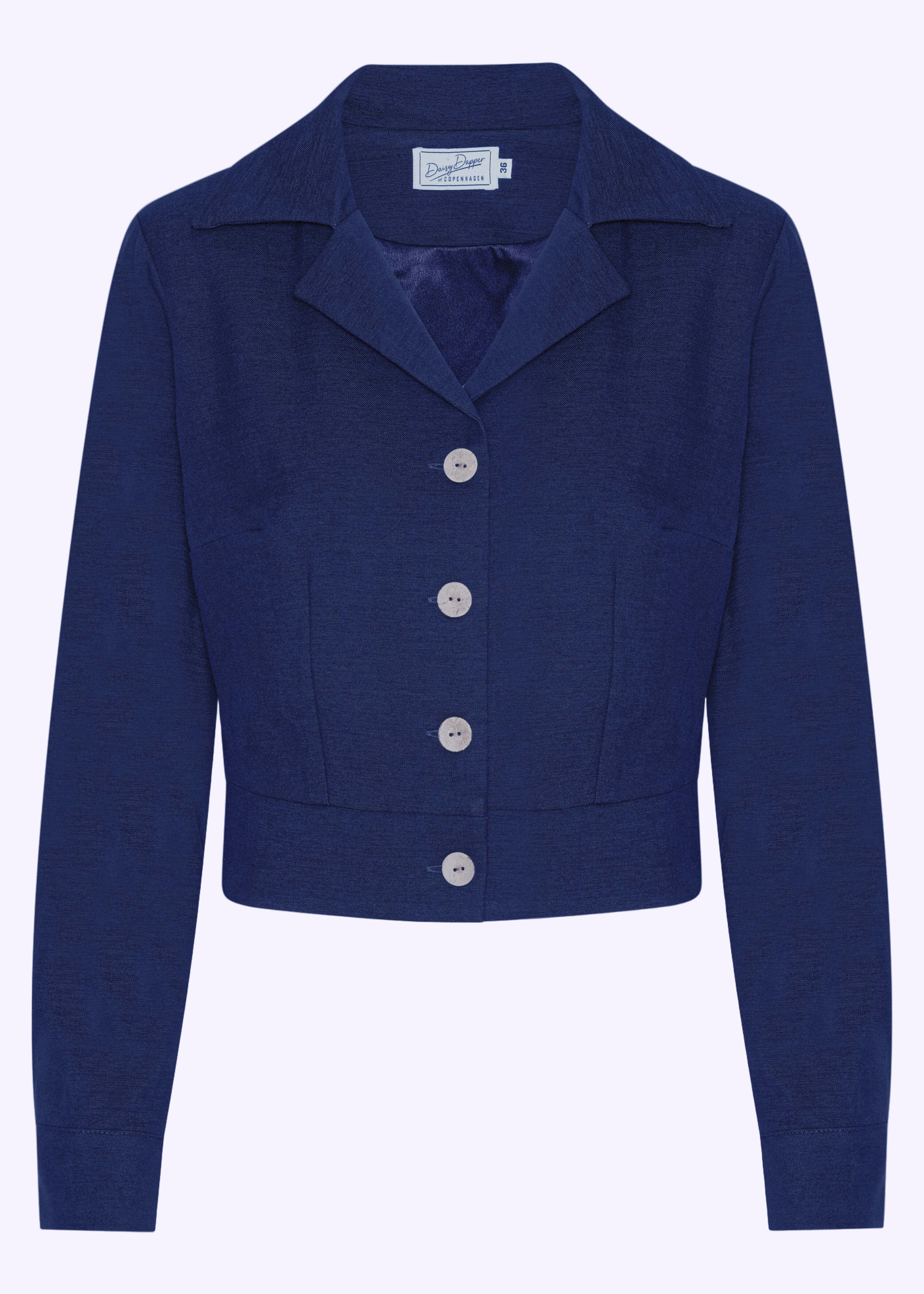 1940'er stils jakke - blå denimlook bluse Daisy Dapper 
